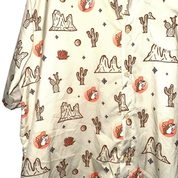 Buc-ees Mens Desert Cactus Print Short Sleeve Button Up Camper Shirt 3XL - Picture 7 of 12
